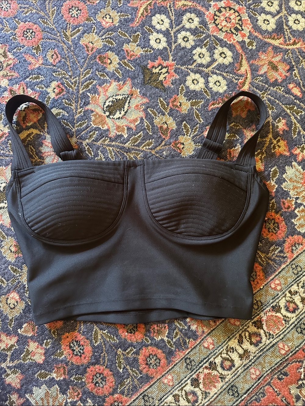 ALO Yoga Black Longline Underwire Bralette